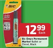 BIC Onyx Permanent Markers Bullet Or Chisel Black Each