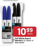 Pnp White Board Markers Black Or Blue Bullet-2's Each