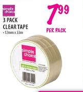 Simple Choice 3 Pack Clear Tape-Per Pack