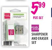 Simple Choice Sharpener and Eraser Set-Per Set 