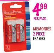 Memories 2 Piece Erasers-Per Pack