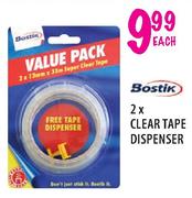 Bostik 2 x Clear Tape Dispenser-Each