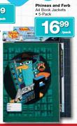 Phineas And Ferb A4 Book Jackets-5 Pack