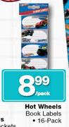 Hot Wheels Book Labels-16 Pack
