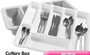 Cutlery Box Grey Plastic
