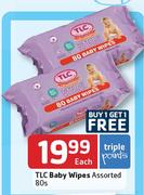 TLC Baby Wipes Assorted-80s Each