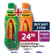 Lucozade Orange, Regular Or Apple-2x500ml