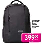 Kingsons Elite 15.6" Black Laptop Backpack Each