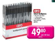 Aro Stick Ballpens 1.0mm Points-Per 50 Box