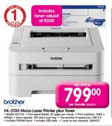 Brother HL-2130 Mono Laser Printer Plus Toner