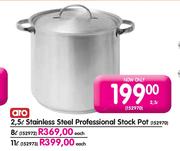 Aro Stainless Steel Professional Stock Pot-2.5ltr