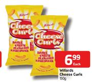 Willards Cheese Curls-150g Each