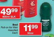 Brut Roll-On For Men Assorted-50ml Each