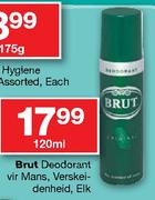 Brut Deodorant Vir Mans Verskeidenheid-120ml Elk