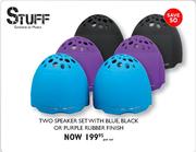 Stuff Two Speaker Set With Blue, Black Or Purple Rubber Finish-Per Set