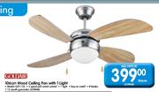 Goldair 106cm Wood Ceiling Fan With 1 Light (GCF-132)-Each