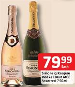 Simonsig Kaapse Vonkel Brut Mcc Assorted-750ml Each