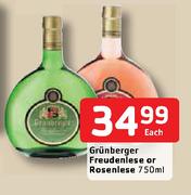 Grunberger Freudeniese Or Rosenlese-750ml Each
