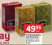 Pnp Boxed White And Rose Wine Assorted-3ltr Each