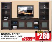 Boston 3 Piece Plasma Wall Unit