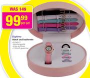 Digitime Watch and Leatherette-Per Set