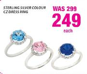 Sterling Silver Colour CZ Dress Ring Each