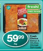 Fresh Choice Mango & Chutney Chicken Schnitzels Per kg