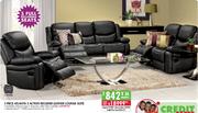 3 Piece Atlanta 5 Piece Recliner Leather Lounge Suite