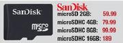 SanDisk microSDHC-4GB Each