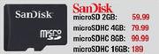 SanDisk microSDHC-8GB Each