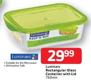 Luminarc Rectangular Glass Container With Lid-760mm