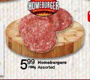 Homeburgers Assorted-100g Each