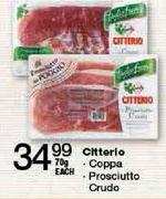  Citterio Coppa/Prosciutto/Crudo-70g Each