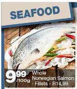 Whole Norwegian Salmon Fillets-100gm Each