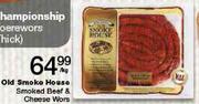 Old Smoke House Smoked Beef & Cheese Wors-Per Kg