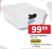 Addis Clear Storage Box 26ltr-Each
