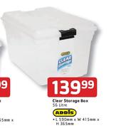 Addis Clear Storage Box 56ltr-Each