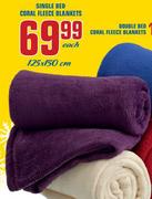 Single Bed Coral Fleece Blankets 125X150Cm-Each