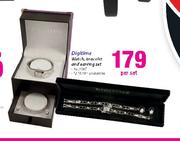 Digitime Watch, Bracelet And Earring Set-Per Set