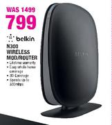 Belkin N300 Wireless Mod/Router-Each