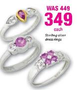 Sterling Silver Dress Rings-Each