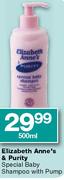 Elizabeth Anne's & Purity Special Baby Shampoo With Pump-500ml 