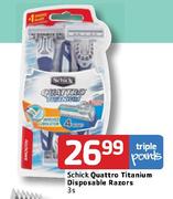 Schick Quattro Titanium Disposable Razors-3's