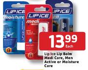 Lip Ice Lip Balm Medi Care,Men Active Or Moisture Care-Each