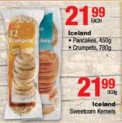 Iceland Pancakes-450gm/Crumpets-780gm Each