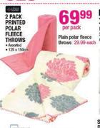 Printed Polar 2 Pack Fleece Throws-Per Pack