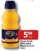 Clover Krush-100% Juice Blend Assorted-330ml Each