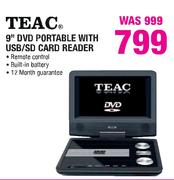 Teac 9" DVD Portable With USB/SD Card Reader