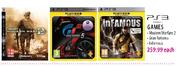 PS3 Games Modern Warfare 2, Gran Turismo, Infamous-Each