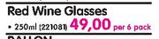 Ballon Red Wine Glasses-Per 6 Pack